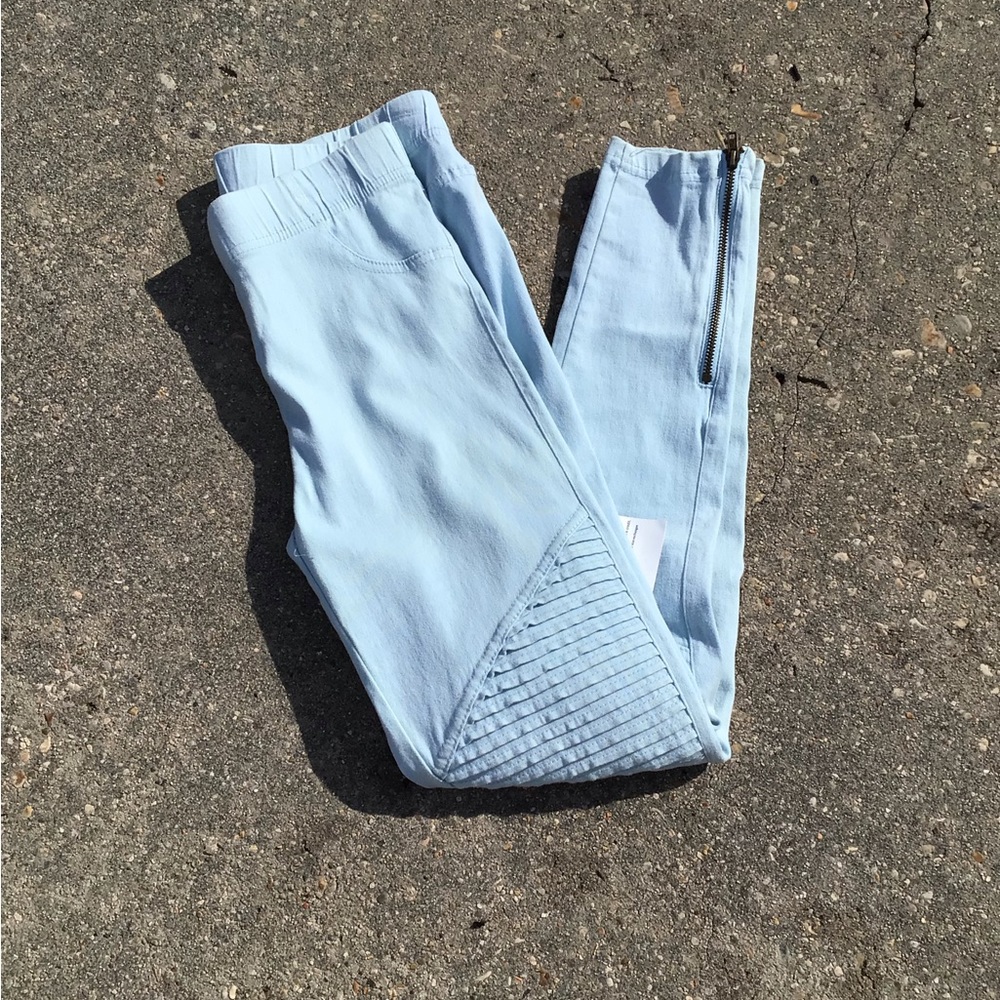 Moto Jeggings in Light Blue NWT SZ S